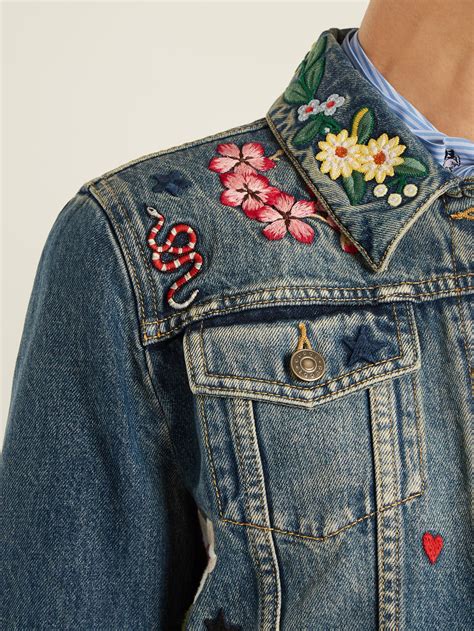 floral denim replica gucci jacket|gucci denim jacket reversible.